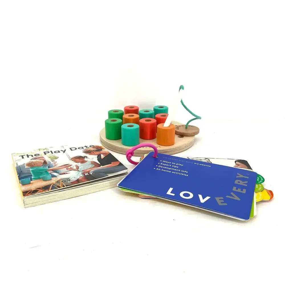 Lovevery Montessori Stacking Toy Looker Play Kit Guide Play Date Book Bundle